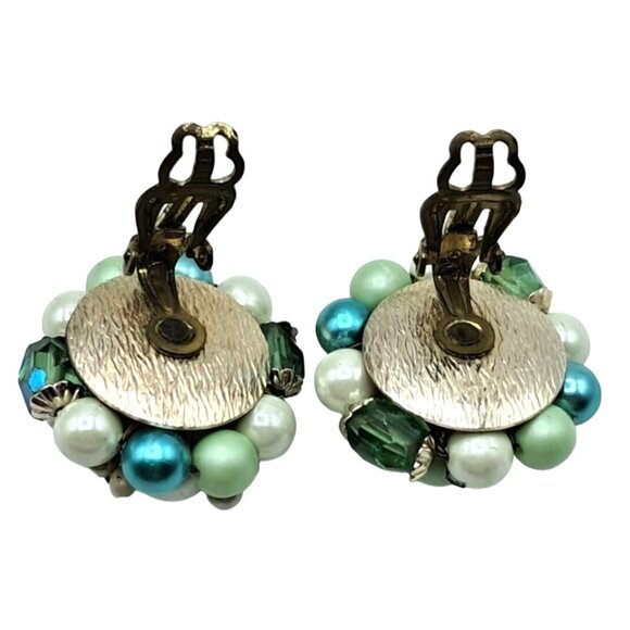 Vintage Foil Art Glass Beaded Necklace Earrings Japan Multi-Strand Set Signed Vi - Picture 10 of 12